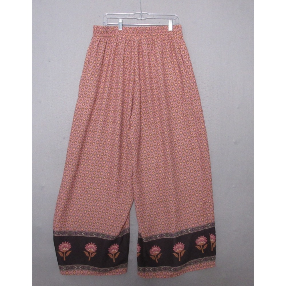 Three Bird Nest Pink and Brown Wide Leg Pants - Picture 2 of 14